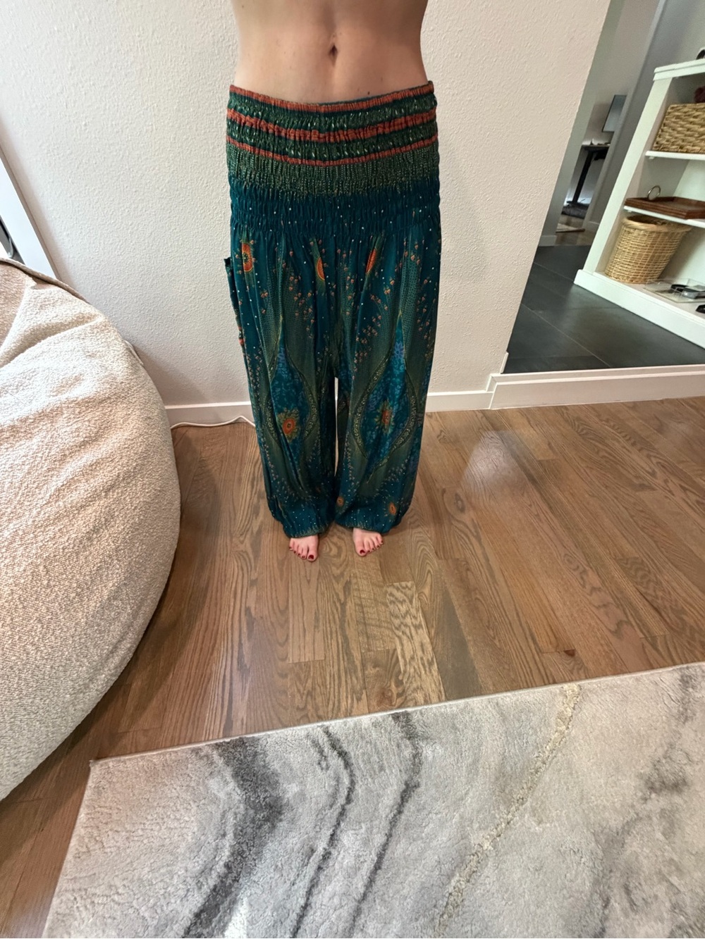 Teal Boho Print Lounge Pants- one size fits most